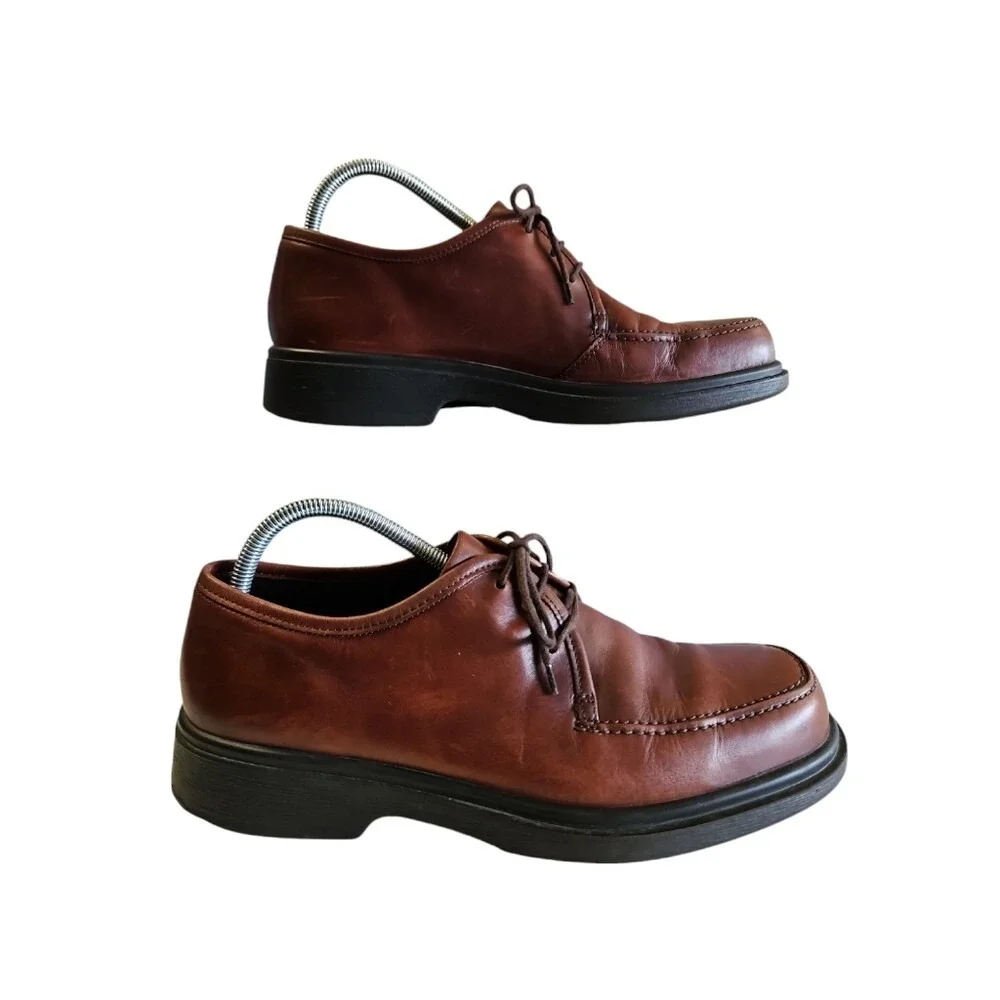 Ecco Men's‎ Mahogany Brown Derby Style Dress Shoe Size 44